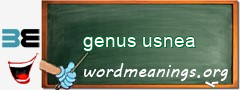 WordMeaning blackboard for genus usnea
